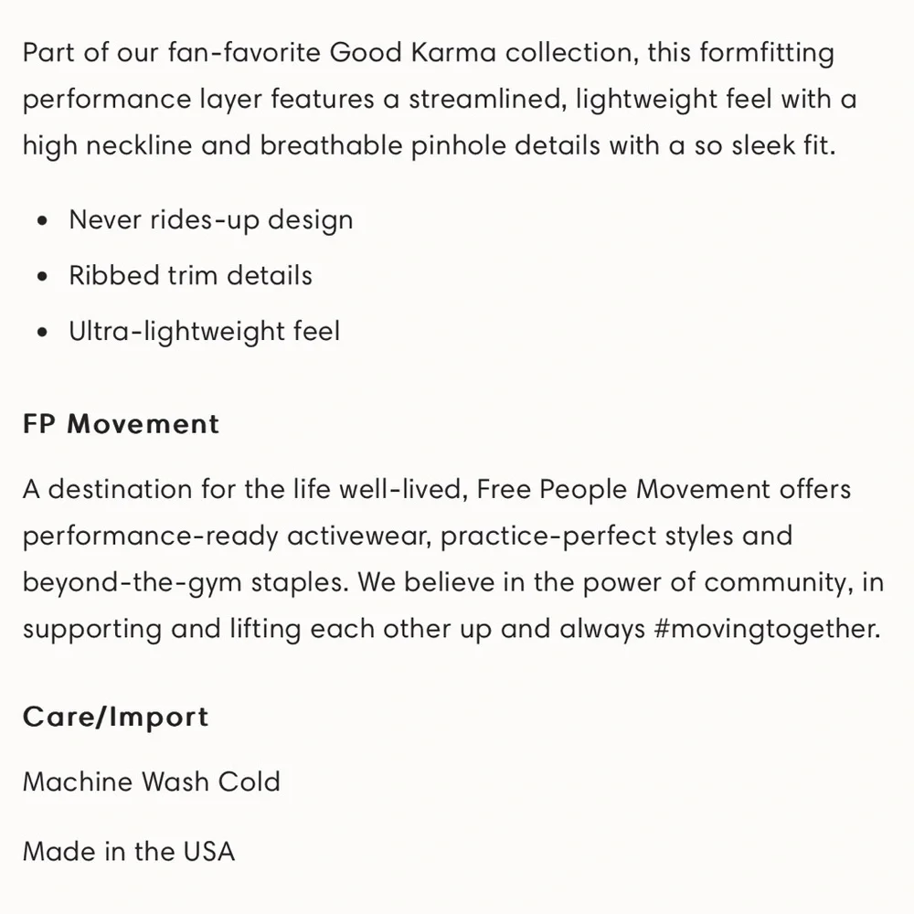 New Free People Good Karma Top XS/S